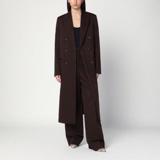 Stella McCartney Double-breasted plum wool coat
