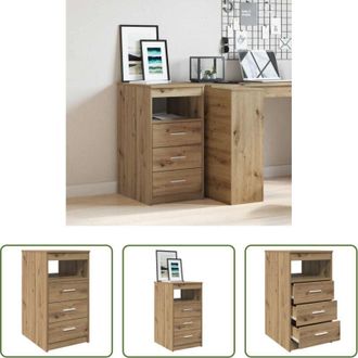 vidaXL Cassettiera rovere artigianale - Cassettiera Rovere Artigianale 40x50x76 cm in Truciolato