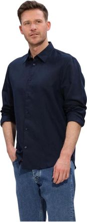 Selected Heren, Overhemden, Blauw, Maat: S Linnen
