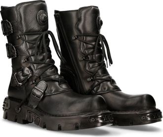 New Rock 391-S18 Leather Mid Calf Boots