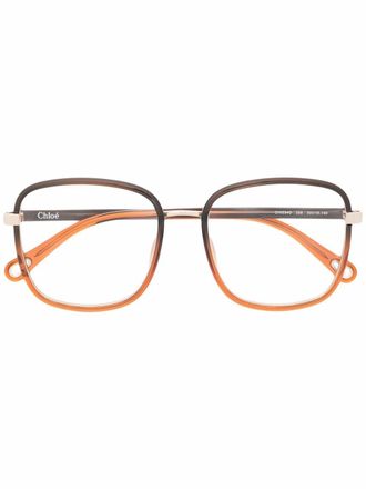 Chlo&eacute; oversized-frame glasses - Brown