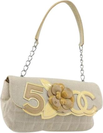 Chanel Pre-owned Canvas Shoulder Bag - Dames - Vintage Schoudertas - Beige - ONE Size - Vintage