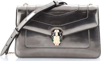 Bulgari Serpenti Forever Shoulder Bag Metallic Leather Small