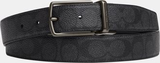 Coach Mens Modern Harness CTS Reversible Belt in Signature - Charcoal - One Size