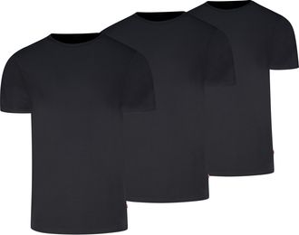Levi's T-Shirt LEVIS LEVIS MEN SOLID CREW 3P, Herren, Gr. XL, schwarz, Single Jersey, Obermaterial: 95% Baumwolle, 5% Elasthan, figurbetont h&uuml;ftbedeckend, Ru