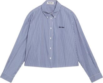 Miu Miu Camicia - Dames - Overhemden - Blauw - S - Overhemden
