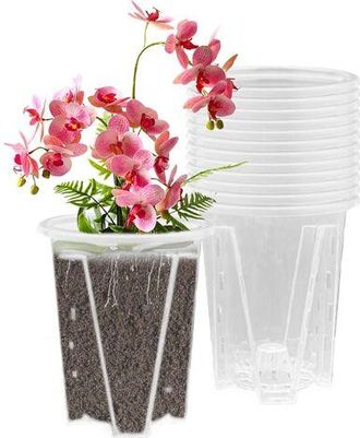 OEM 12 Macetas Para Orqu&iacute;deas Con Orificios De Drenaje, Macetas Transparentes Para Orqu&iacute;deas, Macetas Para Plantar Orqu&iacute;deas, 12 Cm De Di&aacute;metro