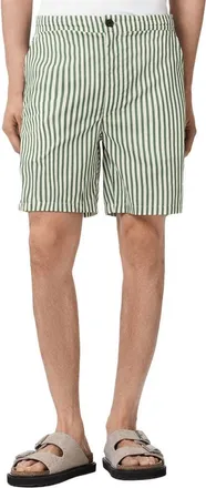 AllSaints Chopin Stripe Shorts in White/green at Nordstrom, Size Xx-Large