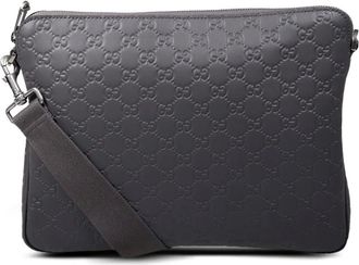 Gucci Messengertas met reli&euml;f - Grijs