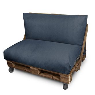 Happers Happers - Set De Cojines Para Palets Asiento 120x80x20 + Respaldo 120x45x25 Gris Petr&oacute;leo Naylim Mate