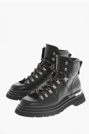 Dsquared2 Leather Hiking Ankle Boots with Contrast Laces size 45