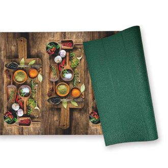 WohnDirect Wohndirect Alfombra Moderna Para Cocina Gew&uuml;rze - 1 Unidad 50x1000 Cm, Marr&oacute;n