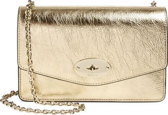 Mulberry Small Darley Crinkled Leather Crossbody Bag in Somerset Gold at Nordstrom