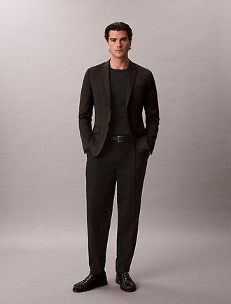 Calvin Klein Pantalones Tapered De Mezcla De Lana