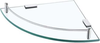 OEM Estante Esquinero De Pared Para Ba&ntilde;o: Cristal De Seguridad De 8 Mm De Espesor, Acero Inoxidable Cepillado, Toallero Integrado, F&aacute;cil Montaje