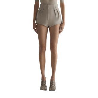 MUGLER Short Shorts, female, Brown, Size: XS Pleated Shorts