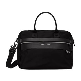 A|X Armani Exchange Laptoptas - Heren - Handtassen - Zwart - ONE Size - Leer - Tassen