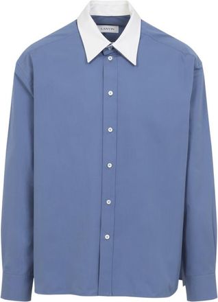 Lanvin Blue Oversized Poplin Shirt