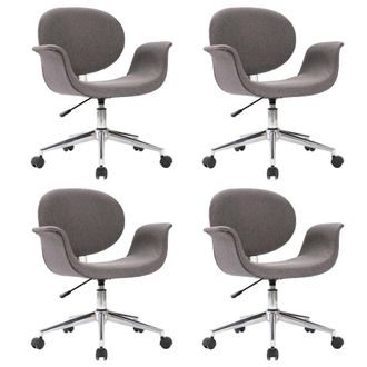 vidaXL Sillas De Comedor Giratorias 4 Unidades Tela Gris Vidaxl