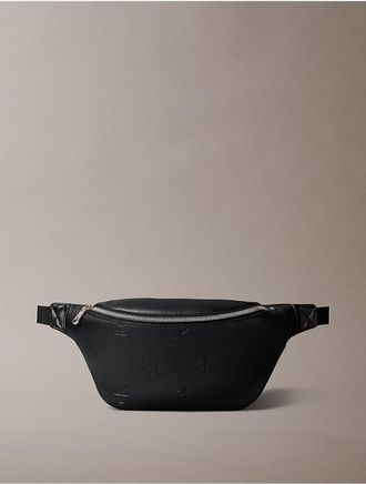 Calvin Klein Jeans Calvin Klein Mens Allover Monogram Small Waistpack - Black - OS