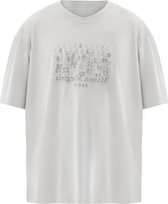 Maison Margiela T-Shirt In Grey Cotton With Print