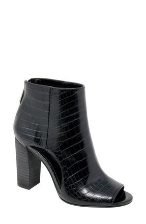 Charles by Charles David Fable Cutout Open Toe Bootie in Black Croc Print at Nordstrom, Size 5