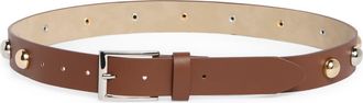Steve Madden Studded Faux Leather Belt in Cognac at Nordstrom Rack, Size X-Large