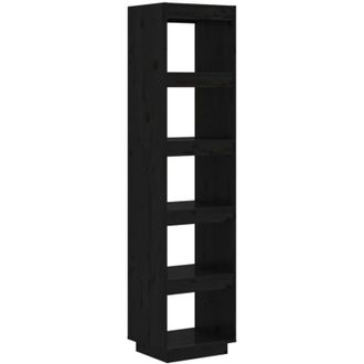 vidaXL Vidaxl - Estantería/divisor de espacios madera pino negro 40x35x167 cm