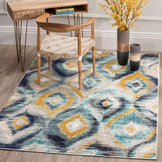 Safavieh Alfombra boho chic de polipropileno azul/multicolor, 155 x 231 cm