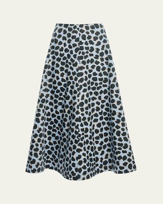Altuzarra Varda Animal-Print Midi Skirt