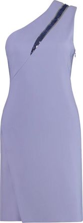 Genny Paillet E&eacute;n Schouder Jurk met Voorspleet - Dames - Korte kleedjes - Paars - M - Polyester - Kleedjes
