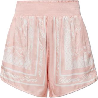 Balmain Printed Foulard Pyjama Shorts - Dames - Bermuda - Roze - 2XS - Korte Broeken