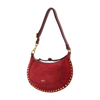 Isabel Marant Womens Oskan Moon Shoulder Bag Red Goatskin