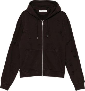 Our Legacy Rascal Hood - Heren - Vesten met rits - Bruin - M - Katoen - Hoodies & sweatvesten
