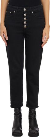Dondup Womens Pantalone Koons Gioiello - Black Cotton - Size 26 (Waist)