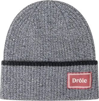 Drôle de Monsieur logo-patch wool beanie - Grey