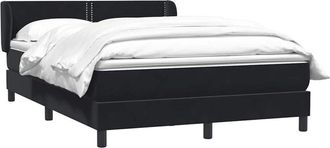 vidaXL Cama Box Spring Con Colch&oacute;n Terciopelo Negro 160x220 Cm Vidaxl