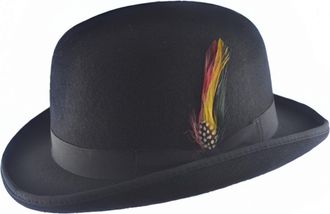 Generic Fashion Winter Wool Fedora Bowler hat Trilby Hats for Mens and Womens Unisex 100% Wool (UK, Alpha, XL, Navy Blue)