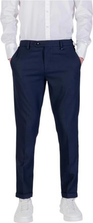 Antony Morato Tailored Broeken with Zip and Button Fastening - Heren - Slim Fit Broeken - Blauw - L - Polyester - Broeken