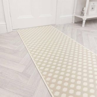 Runrug Hallway Carpet Runner Rug - Soft & Comfy, 9mm - Honeycomb in Beige | Size: 60 cm x 420 cm