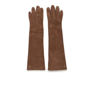 Max Mara Gloves, female, Brown, 8 IN, Afide Suede Gloves