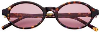Freyrs Eyewear Zoe Oval Sunglasses in Tortoise/lavender at Nordstrom