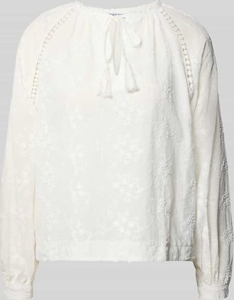 Zabaione Bluse mit Schl&uuml;sselloch-Ausschnitt Modell Al44ani in Weiss, Gr&ouml;&szlig;e XXL