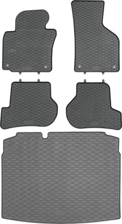 OEM Volkswagen Golf Vi Hatchback De 09.2008 A 09.2012. Juego: Alfombrillas De Goma Para Coche + Alfombrilla Para Maletero