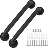 OEM Juego De 2 Barras De Apoyo Para Ba&ntilde;o, 50 Cm, Color Negro, Acabado En Aceite, Para Ba&ntilde;era, Inodoro Y Ducha, Montaje En Pared Con Tornillos Ocultos - Cr
