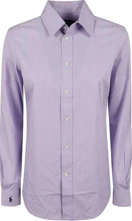 Polo Ralph Lauren Lange Mouwen Shirt met Knopen - Dames - Overhemden - Paars - 2XS - Katoen - Overhemden