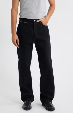 Edwin Wide Straight Leg Selvedge Jeans in Black Dry at Nordstrom Rack, Size 38 X 34