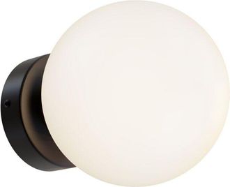 Maytoni Applique Minimal Basic Form Piccola In Metallo Nera 1 Luce E Diffusore Bianco