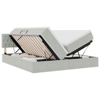 vidaXL Letto Con Contenitore Led E Materasso Grigio Chiaro Vidaxl