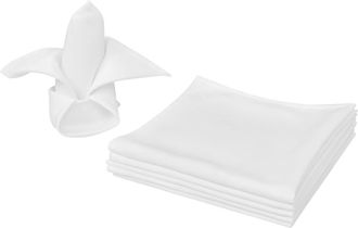 vidaXL 100 Servilletas Blancas De Tela 50 X 50 Cm Vidaxl